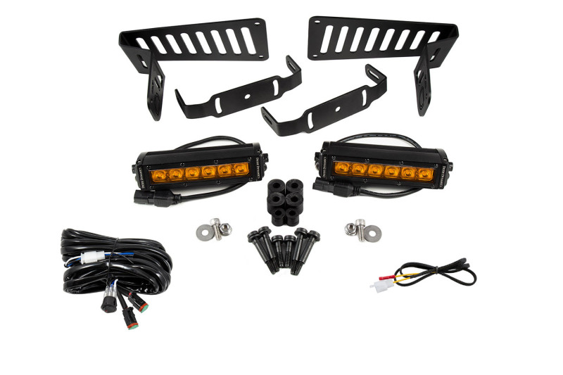 Jeep Wrangler LED Light Bar Kit - Diode Dynamics - SS6 Cowl - Amber - `18-`23 Jeep Wrangler LED Light Bar Kit - Diode Dynamics - SS6 Cowl - Amber - `18-`23